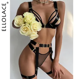 その他のパンティーEllolace Sensual Lingerieポルノ透明なブラのレースひも5ピースSissy Delicate Underwear Uncensored Exotic Sets 230411