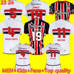 2023 2024 New Style Sao Paulos Fans Version Football Jersey 23 24 Nestor Luciano Alisson Calleri Arboleda James Pato Lucas 23 24 Football Men Kids Kids Jersey Kit