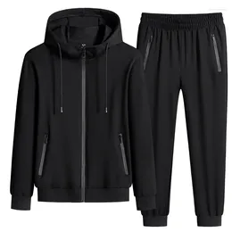 Herrspårspår Män Sportkläder sätter vår Autumn Clothing Hooded Suit Male 2 Pieces Sweatshirt Sweatpants Big Size 7xl 8xl