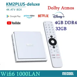 Mecool KM2 Plus Deluxe Android 11 TV Box Amlogic S905X4 Certificato Google Netflix 4K ATV BOX 5G WiFi 6 Lettore multimediale audio Dolby