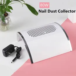 Nail Dryers 80W Dust Collector With Two Fans Vacuum Cleaner Manicure Machine Tools Strong Power Art Tool 231110