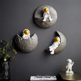 Dekorativa föremål Figurer Nordic Wall ation Astronaut harts hyllor Hem 3D för vardagsrum sovrum hängande 230411