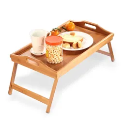 Tablice wsporniki bambusowe taca na łóżko składane biurko na kolanach przenośny laptop śniadanie