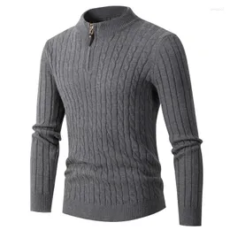 Camisolas masculinos Sweater de inverno Pullover de pescoço alto da Coréia do Sul Designer retrô de luxo Top de manga longa de luxo