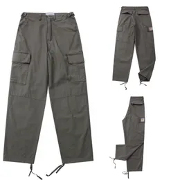 Men's pants designer cargo pants summer heavyweight multi-pocket camouflage straight-leg slacks loose men's and women's