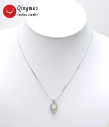 Colares Pingente Qingmos Desejo Pérola Uma Caixa Coração Colar Para Mulheres Com Natural Ostra Amor Chokers Set 3621Pendant