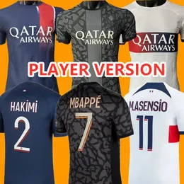 2023 2024 Maillot De Foot Mbappe Futbol Forması Kolo Muani O.Dembele Asensio Hakimi Ugarte Futbol Gömlek 23 24 O Dembele G Ramos Oyuncu Versiyonu Üçüncü Away Away