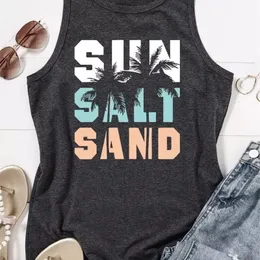 Camisoles Tanks Beach Tank Top Summer Graphic Sleeveless T Shirt Cute Country Vacation Workout Cami Sun Salt Sand Coconut Tree 2023 230410