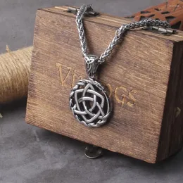 Naszyjniki wisiorek Ouroboros Naszyjnik ze stali nierdzewnej męski odin w drewnianym pudełku - Perfect Viking Gift