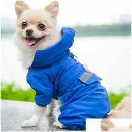 Dog Travel Outdoors Outdoorsraincoat Reflective Pet Clothes Clothing Waterproof Jumpsuit Jacket Yorkie Poodle Bichon Pomeranian Sc Dhr4N