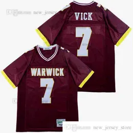 DIY 디자인 레트로 영화 Michael Vick #7 Highschool Jersey Red White Custom Stitched College Football Jerseys