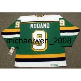 Weng Homens Mulheres Juventude 2018 Personalizado Goleiro Corte MIKE MODANO North Stars 1991 Vintage Away Hockey Jersey Top-qualidade Qualquer Nome Qualquer Número