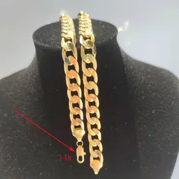 Naszyjniki wiszące 14 -karatowe złoto wytwarzane 24 cale 10 mm gładkie męskie łańcuch łańcuchowe 231110