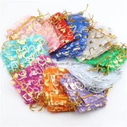 Jewelry Pouches, Bags 100 Pcs Organza Wedding Jewellery Gift Bag 70X90 Mm Party Bags Pouches Drop Delivery Jewelry Jewelry Pa Dhgarden Dhzzb