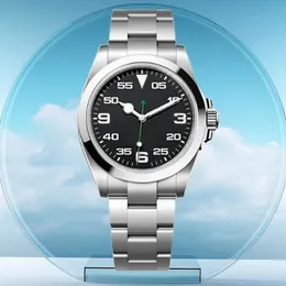 Clean Watch Luxury Air King 126900 rostfritt stålklocka för män 40mm safirvattentät lysande himmel armbandsur 9001 högkvalitativ rörelse män klocka med låda