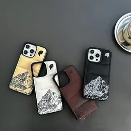 Projektant mody w dół płaszcz etui na iPhone za 11 12 13 14 15 Plus Pro Max Tkaniny indywidualność puchnięcia na iPhone Flat Cotton Winter Match American Trend