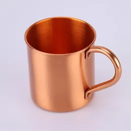 Tassen 16 Unzen reines Kupfer Becher kreative kupferfarbene handgefertigte langlebige Moskau Mule Kaffee für Bar Drinkwares Party Kitchen223T
