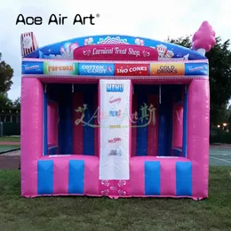 Custom Outdoor Inflatable Ice Cream Booth Beverage Concession Stand with Inner Fan For Vending or Event