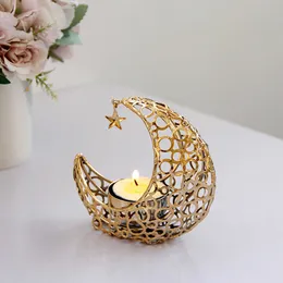 Nowości Pozycje 2023 Style Bliskiego Wschodu Palacz Burnera Eid Mubarak Ramadan Arab Arab Hollow Tealight Candle Metal Tray CenStop Decor Z0411