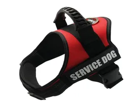 Servicehundväst för servicehund justerbar nylon med avtagbara reflekterande fläckar för känslomässiga stödhundar stora medium smal7576269