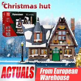 ElectricRC Car Mold King 16049 MOC Christmas Cottage Building Blocks Brinquedos Papai Noel Winter House Montar Brinquedo para Crianças Presentes de Natal 231110