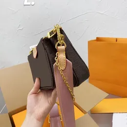 Designers Bags Classic Women's Handbag Bedruckte Blumen Border doppelseitiger breiter Kettenschultergurt crossbody bag02