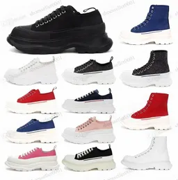 Fashion Classic Canvas Shoes de gran tamaño Plataforma de la banda de rodadura Silleza Real Royal High Black White Women Lace Up Canva Boots Casual Spadrille Sneakers i78z#