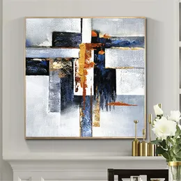 Paintings Abstract Geometric 100% Hand Painted Oil Painting On Canvas Wall Art Paintings Vintage Minimalist Poster Art Modern Home Decor 231110