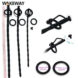 Leg Massagers WAKEWAY Silicone Hollow Urethral Catheter Dilator Horse Eye Irritation Adult Sex Toy Men Gay Penis Plug Insertion Cathe 230411