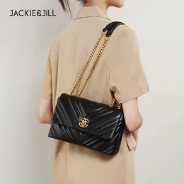 Borse da sera Jackie Jill Borsa quadrata piccola con catena a rombo di alta qualità Borsa da donna in pelle di vacchetta sotto le ascelle Messaggero a tracolla in vera pelle 231110