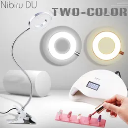 Secadores de unhas Clipon Desk Lamp USB Flexível Mesa Dobrável Proteção para os Olhos LED Duas Cores Luz Manicure Nails Art Beauty Tools 231110