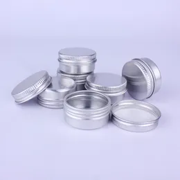 Förvaringslådor 10 ml skruvlock Rund liten provburk 10g kosmetisk skönhet utgör tom aluminium kan burkar metall läppbalsam behållare
