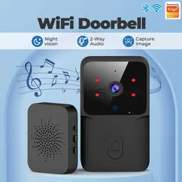 Doortbells 1080p Tuya Smart Wireless Doorbell مع رؤية ليلية وصوت ثنائي الاتجاه رخيصة الاستهلاك منخفض الطاقة YQ231111