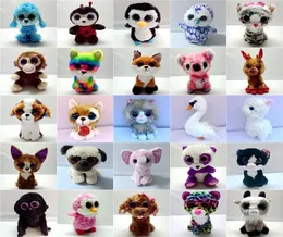 Big Eyes Plush Toys Kawaii fyllda djur Små sälar Penguin Dog Cat Panda Mouse Doll for Children039s Toy Christmas Gifts1531895
