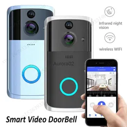 초인종 스마트 비디오 초인종 Wi-Fi Visual Doorbell 720p HD 166 광각 도어 벨 전화 인터콤 PIR 모션 감지 두 방향 오디오 M7 YQ231111