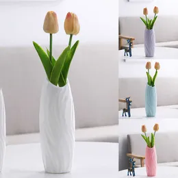 Vasi Vaso di plastica stile nordico Anti-caduta Imitazione ceramica Vaso di fiori in PP per interni Cesto Casa Soggiorno Decorazioni da tavola Ornamento P230411