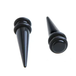 1.6Mm-18Mm Magnetic Fake Ear Taper Stretcher Black Pointed Cone Expander Vortex Auricle Piercing Jewelry Drop Delivery Dhejx
