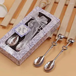 Party Favor 50set Lot Practical Metal Coffee Spoon Set Bridal Shower Return Gifts Anniversary Souvenir Gynnar bröllopsskedar