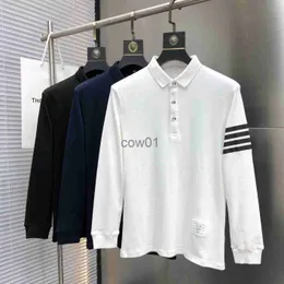 Herr t-shirts mode ny vår affärspolo t-shirt för män långärmad sportkläder casual bred solid polo homme lapel manliga toppar kläder tee j231111