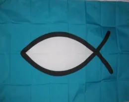 Christian Jesus Christ Fish Flag 3 stopy x 5 stóp Baner poliestrowy latający 150 90 cm Flaga niestandardowa C29778577