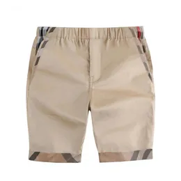 Nova calça curta casual infantil de verão para meninos roupas recém-nascidas shorts de caldas elásticas de cintura elástica de cor sólida 3-8 anos