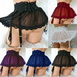 Sexig uppsättning plus size Women Maid Costume Cosplay Uniform kjol för porr strippare outfit se genom behåar erotiska underkläder 18 230411