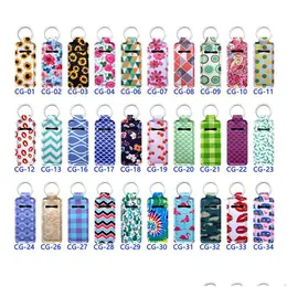 109 Colors Custom Printing Chapstick Holder Keychain Party Favor Portable Neoprene Big Lipstick Holders Keychians For Women Girl Bag D Dh3Vi