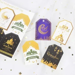4 PC Gift Wrap 4896pcs Ramadan Paper Etikett Hang Tag Eid Mubarak Present Box Taggar Kort Inslagstider Muslim Party Kareem Ramadan Decorations Z0411