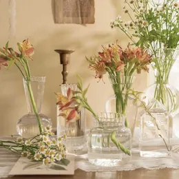 Vasi Nordic Creativo Vasi di vetro idroponico Trasparente Terrario Pianta Bottiglia Vaso di fiori Contenitore Vaso di fiori Decorazioni per la casa Vaso di vetro P230411