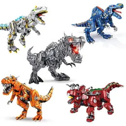 Block Panlos 611016 Mekanisk dinosaurimodellbelysningsserie DIY Small Particle Assembly Toys Building Blocks Gift for Boys 2065pcs 231110