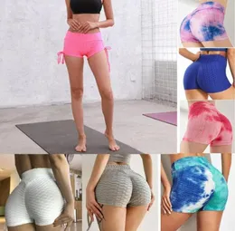 Kvinnor Yoga Shorts Pants Tiktok Summer Beach Bubble Butt Lift High midje Scrunch Textured Gym Ruched Squat Workout Shorts SundefinedXL9476144