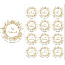 4 PC Confezione regalo 2448pcs EID Mubarak Decor Stickers Ramadan Mubarak Decorazione Islam Festival musulmano Favore Regali Etichette HAJJ Ramadan Kareem Z0411