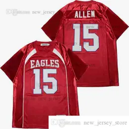 Film retrò dal design fai-da-te JOSH ALLEN # 15 HIGH SCHOOL Jersey Maglie da football universitarie cucite su misura