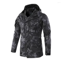 Esdy Outdoor Jackets Sport Softshell Тактическая куртка устанавливает мужчины для маскировки охоты на одежду военные пальто для кемпинга пешеходных капюшонов